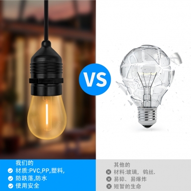 LED户外灯 - HCP104 S14圆头吊坠灯串